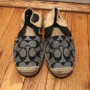 Coach Rayanne Textile Slingback Flat Espidrille Sandals Women's 7.5